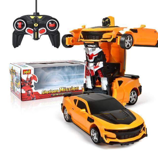 Transforming Robot Car Remote Control Toy with LED Lights