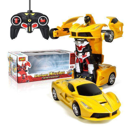 Transforming Robot Car Remote Control Toy with LED Lights