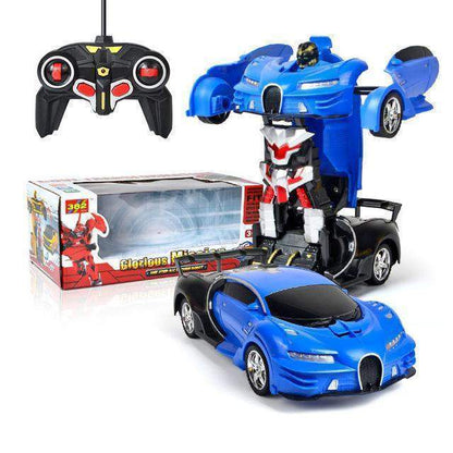 Transforming Robot Car Remote Control Toy with LED Lights