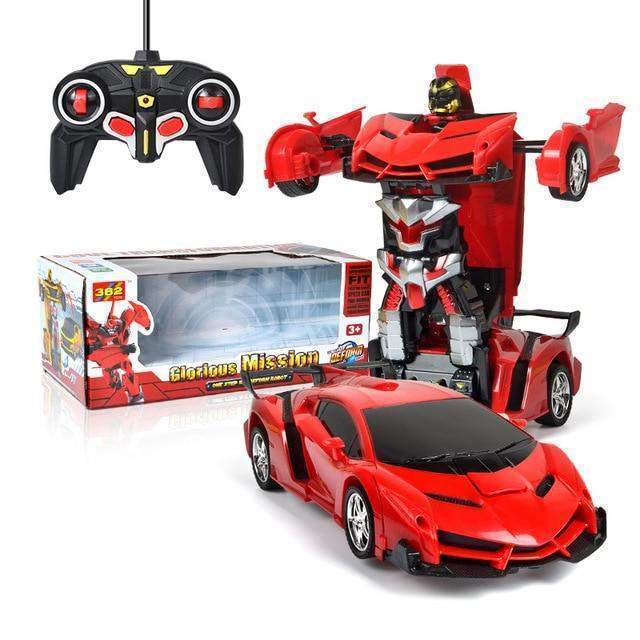 Transforming Robot Car Remote Control Toy with LED Lights