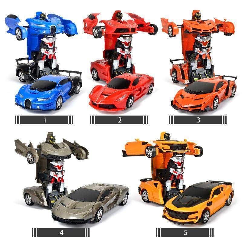 Transforming Robot Car Remote Control Toy with LED Lights