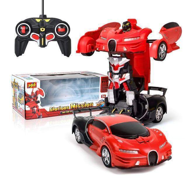 Transforming Robot Car Remote Control Toy with LED Lights