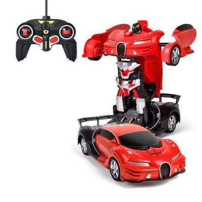 Transforming Robot Car Remote Control Toy with LED Lights