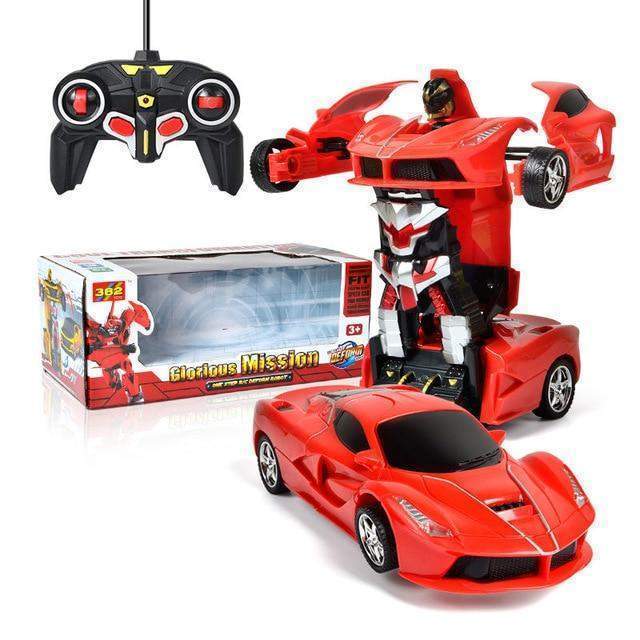 Transforming Robot Car Remote Control Toy with LED Lights