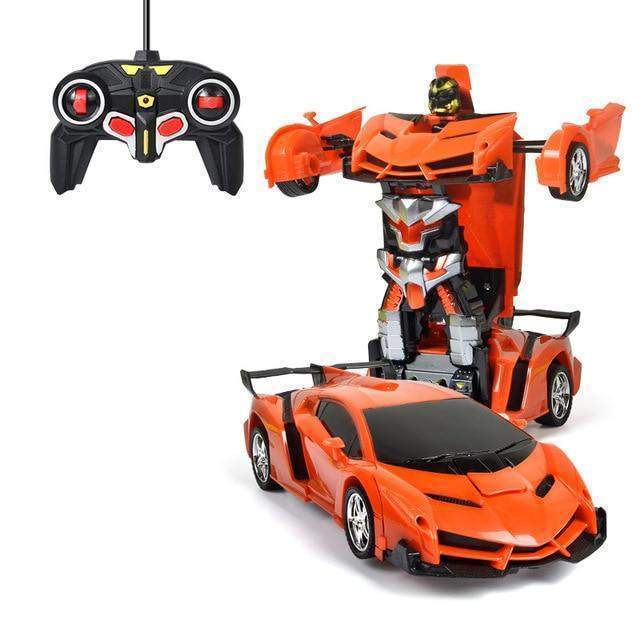 Transforming Robot Car Remote Control Toy with LED Lights