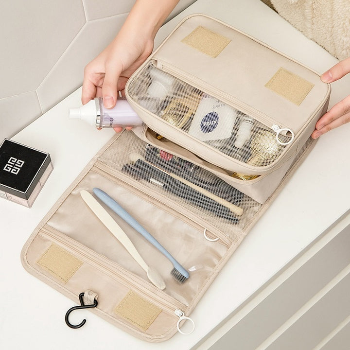 Transparent Hanging Toiletry Bag Travel Makeup Organizer Cosmetic Storage Bag with Hook Waterproof Portable