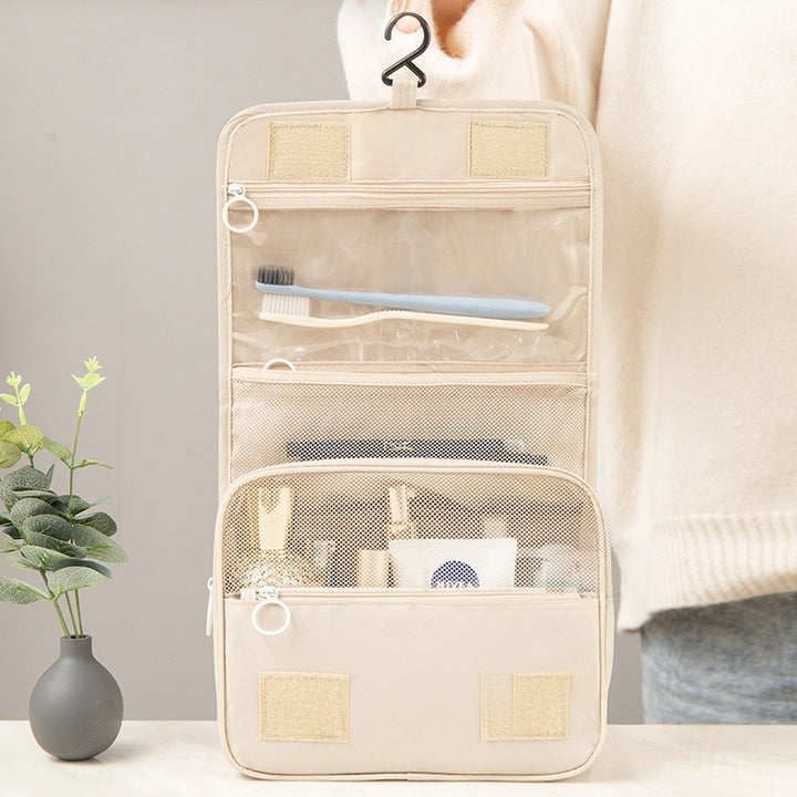 Transparent Hanging Toiletry Bag Travel Makeup Organizer Cosmetic Storage Bag with Hook Waterproof Portable