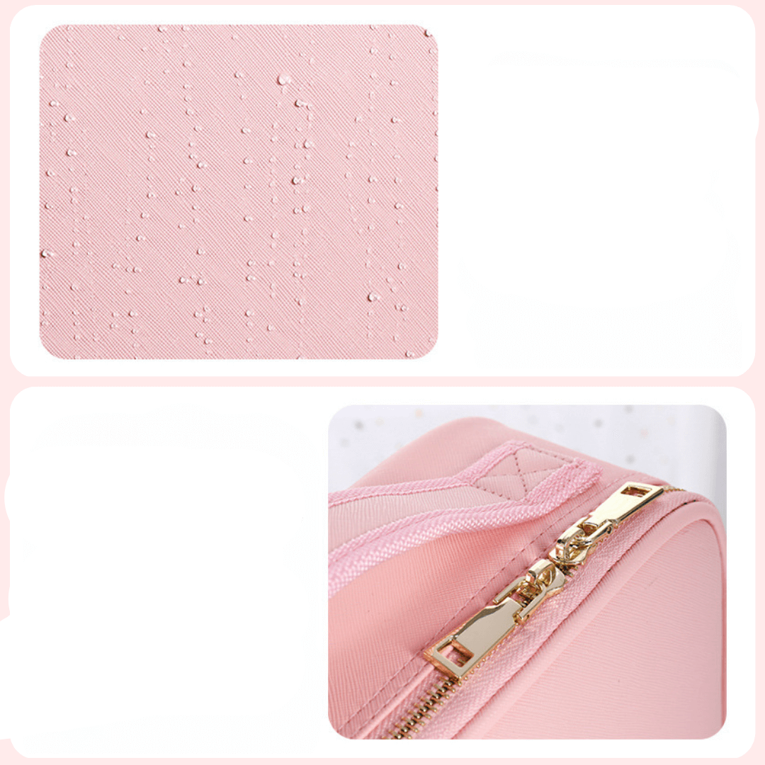 Travel Makeup Bag LED Mirror Waterproof Organizer Case