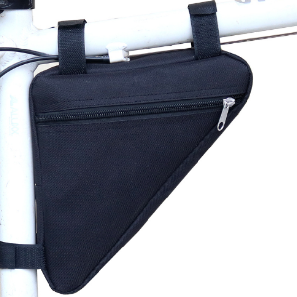 Triangular Bicycle Frame Storage Bag with Splash Resistant Surface and Frame Fit Design