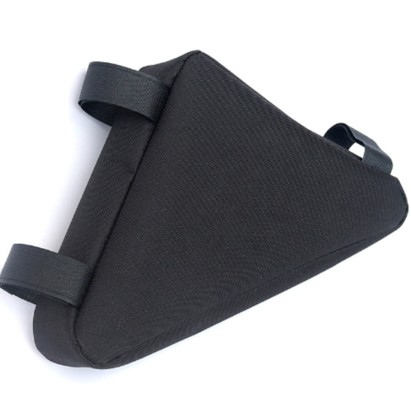 Triangular Bicycle Frame Storage Bag with Splash Resistant Surface and Frame Fit Design
