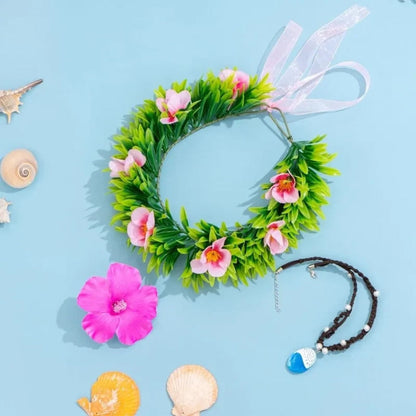 Tropisk blomsterkrone, blomsterhårbånd, Halloween-kostumetilbehør til fester