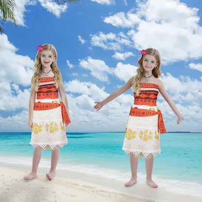 Tropical Princess Halloween Cosplay Costume Top Skirt Necklace Set