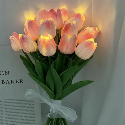 Tulip LED Night Light Portable Decorative Flower Bedside Lamp Warm Ambient Light