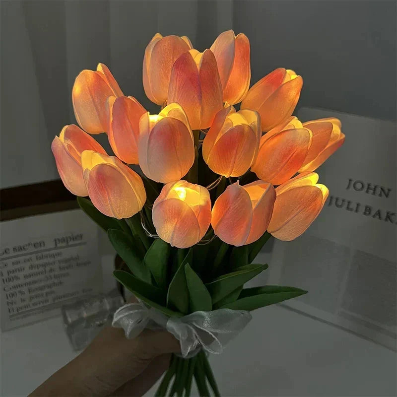 Tulip LED Night Light Portable Decorative Flower Bedside Lamp Warm Ambient Light