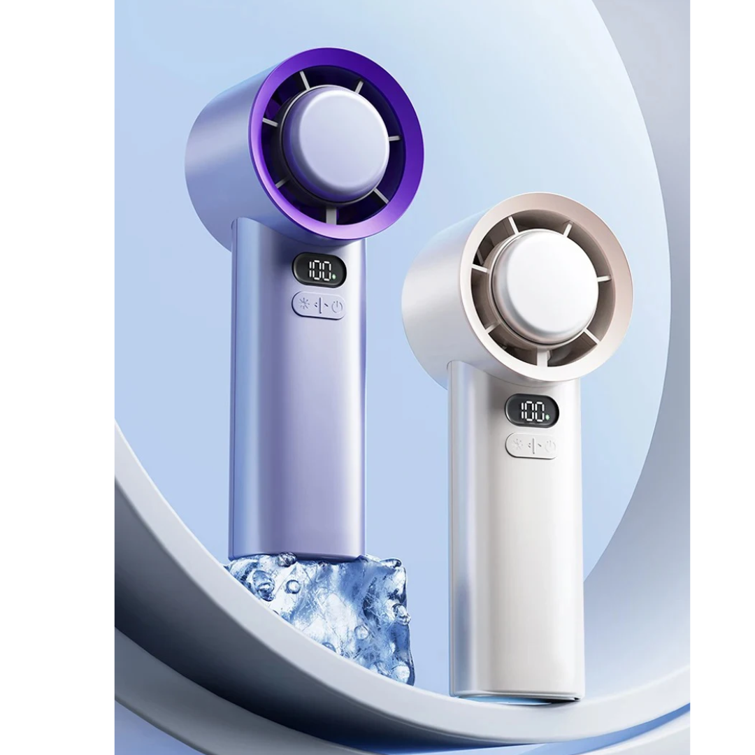 TurboJet Handheld Fan Portable High-Power Cooling Fan with USB Recharge