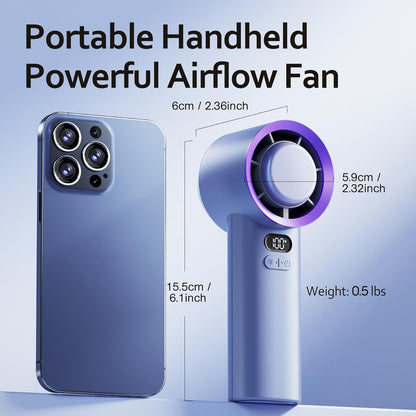 TurboJet Handheld Fan Portable High-Power Cooling Fan with USB Recharge