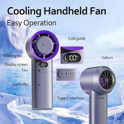 TurboJet Handheld Fan Portable High-Power Cooling Fan with USB Recharge