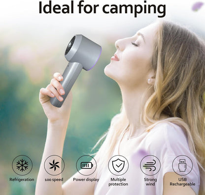 TurboJet Handheld Fan Portable High-Power Cooling Fan with USB Recharge