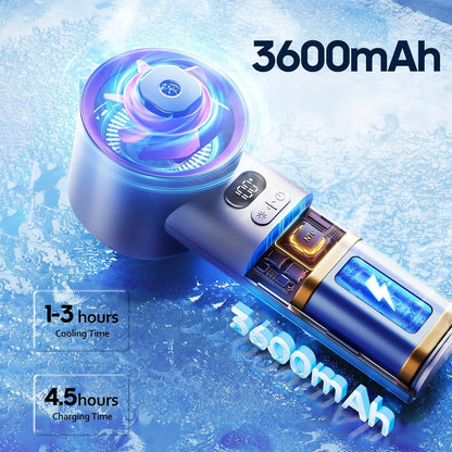 TurboJet Handheld Fan Portable High-Power Cooling Fan with USB Recharge