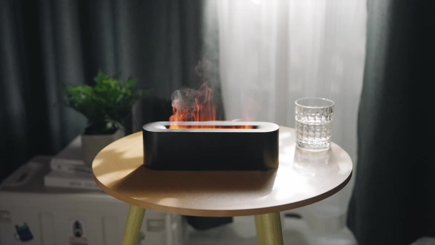 USB Aroma Diffuser Flame Effect Lamp RGB Humidifier for Home Bedroom Office