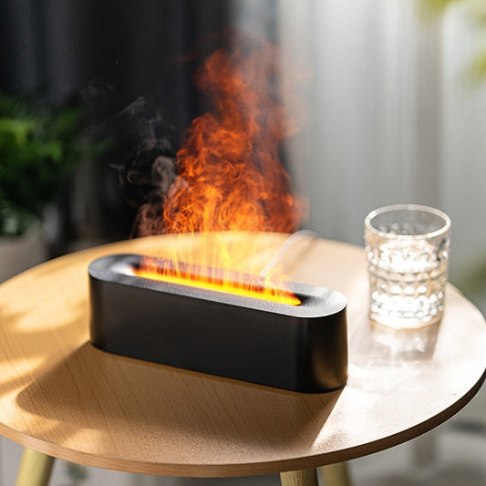USB Aroma Diffuser Flame Effect Lamp RGB Humidifier for Home Bedroom Office