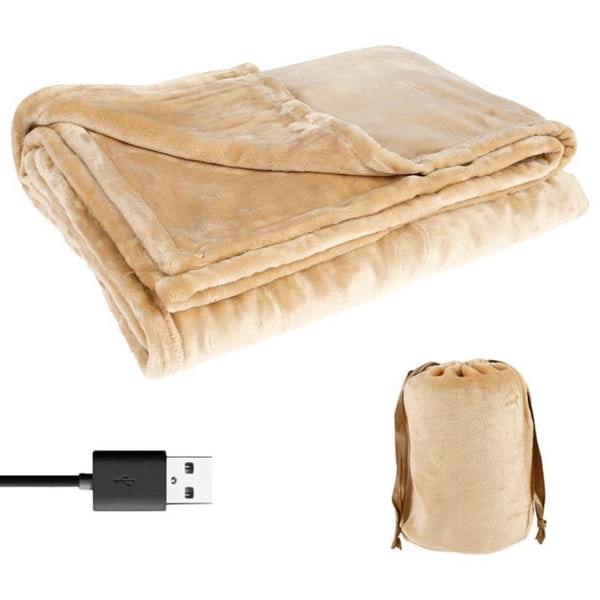Coperta riscaldante USB portatile in pile, calore elettrico, taglia queen 160 × 85 cm, per viaggi, ufficio, divano e letto