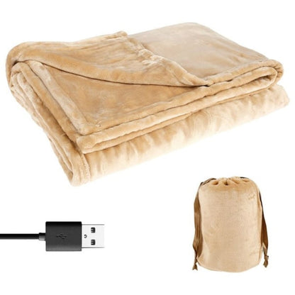Coperta riscaldante USB portatile in pile, calore elettrico, taglia queen 160 × 85 cm, per viaggi, ufficio, divano e letto