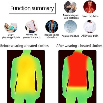 USB Heated Hoodie with Electric Heating Zones and Drawstring Hood