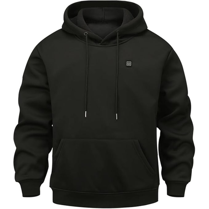 USB Heated Hoodie with Electric Heating Zones and Drawstring Hood
