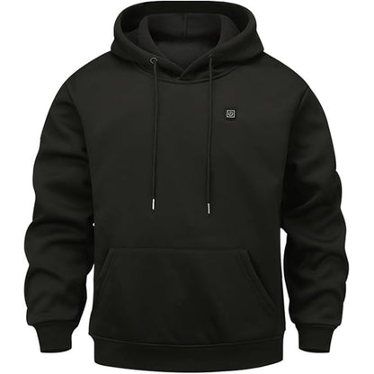 USB Heated Hoodie with Electric Heating Zones and Drawstring Hood
