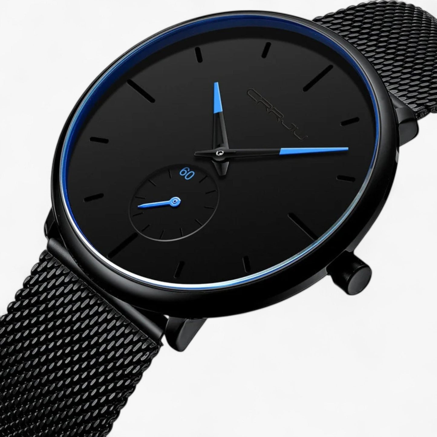 Ultra Thin Minimalist Men's Watch Quartz Stainless Steel Mesh Waterproof