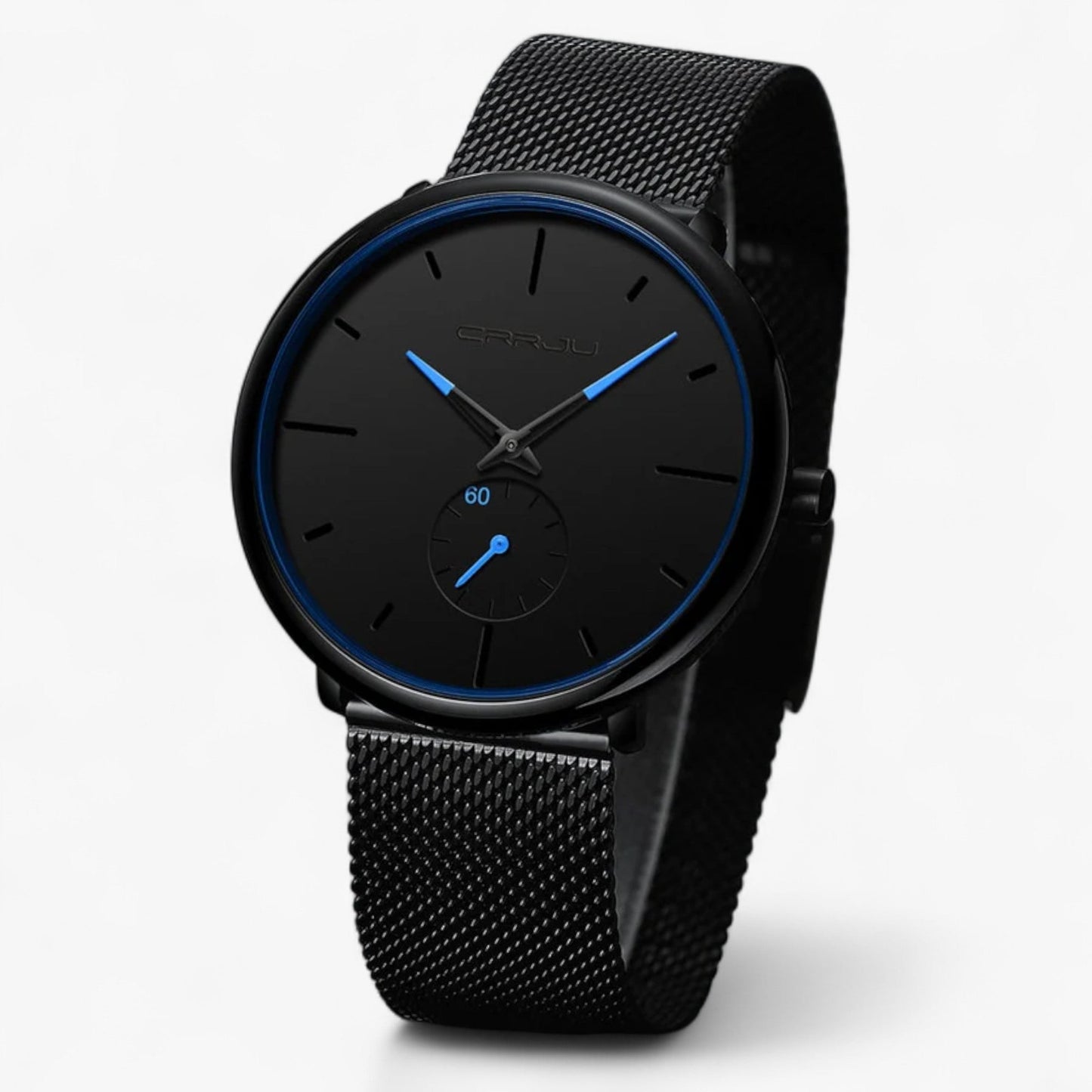 Ultra Thin Minimalist Men's Watch Quartz Stainless Steel Mesh Waterproof