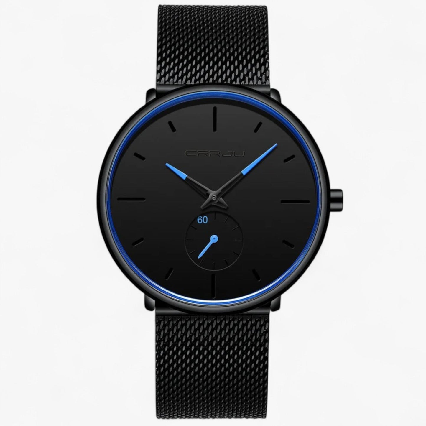 Ultra Thin Minimalist Men's Watch Quartz Stainless Steel Mesh Waterproof
