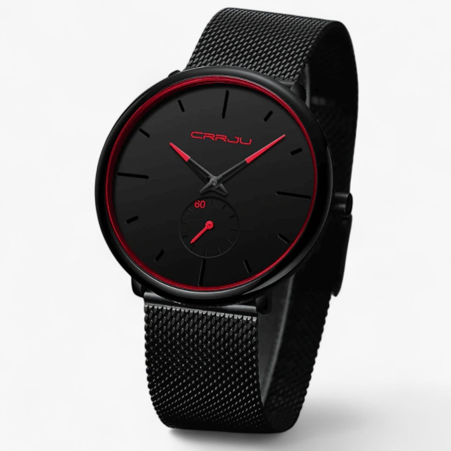 Ultra Thin Minimalist Men's Watch Quartz Stainless Steel Mesh Waterproof