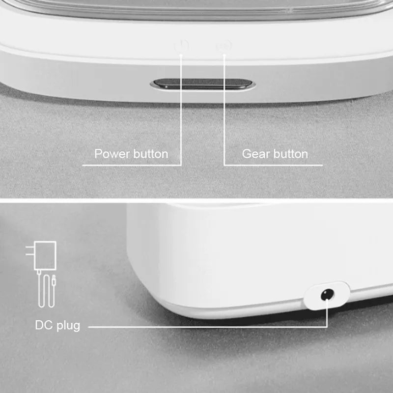 Ultrasonic Cleaner Fast and Effective Bacteria Removal for Jewelry, Glasses and Valuables