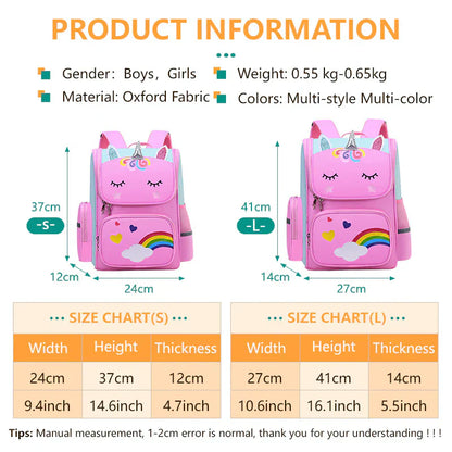 Unicorn Kids Backpack Large Capacity School Bag with Pop It Toy and Padded Adjustable Straps