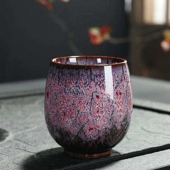 Unique Glazed Ceramic Tea Cups Artistic Pattern Coffee Mugs Home Display