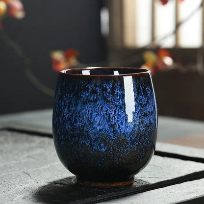 Unique Glazed Ceramic Tea Cups Artistic Pattern Coffee Mugs Home Display