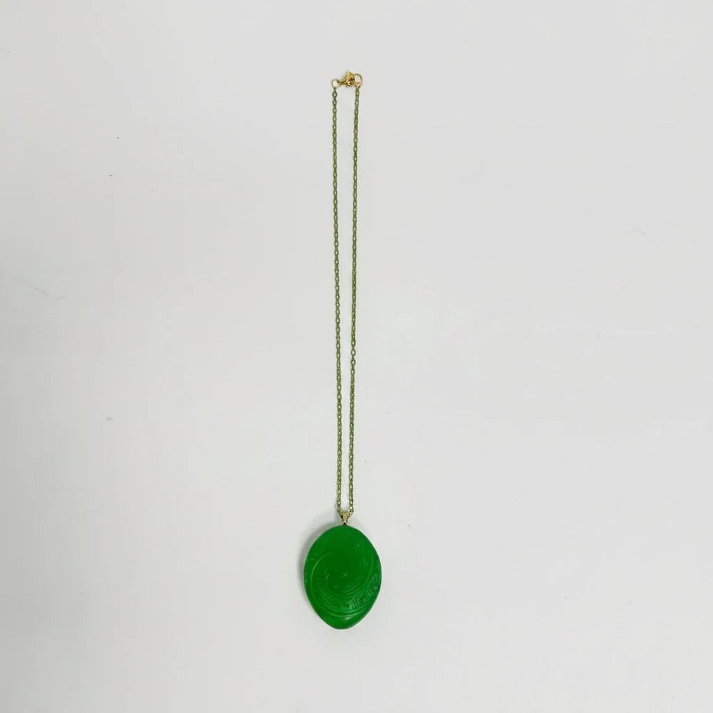 Collana con pendente verde originale, gioiello accessorio per costume cosplay di Halloween