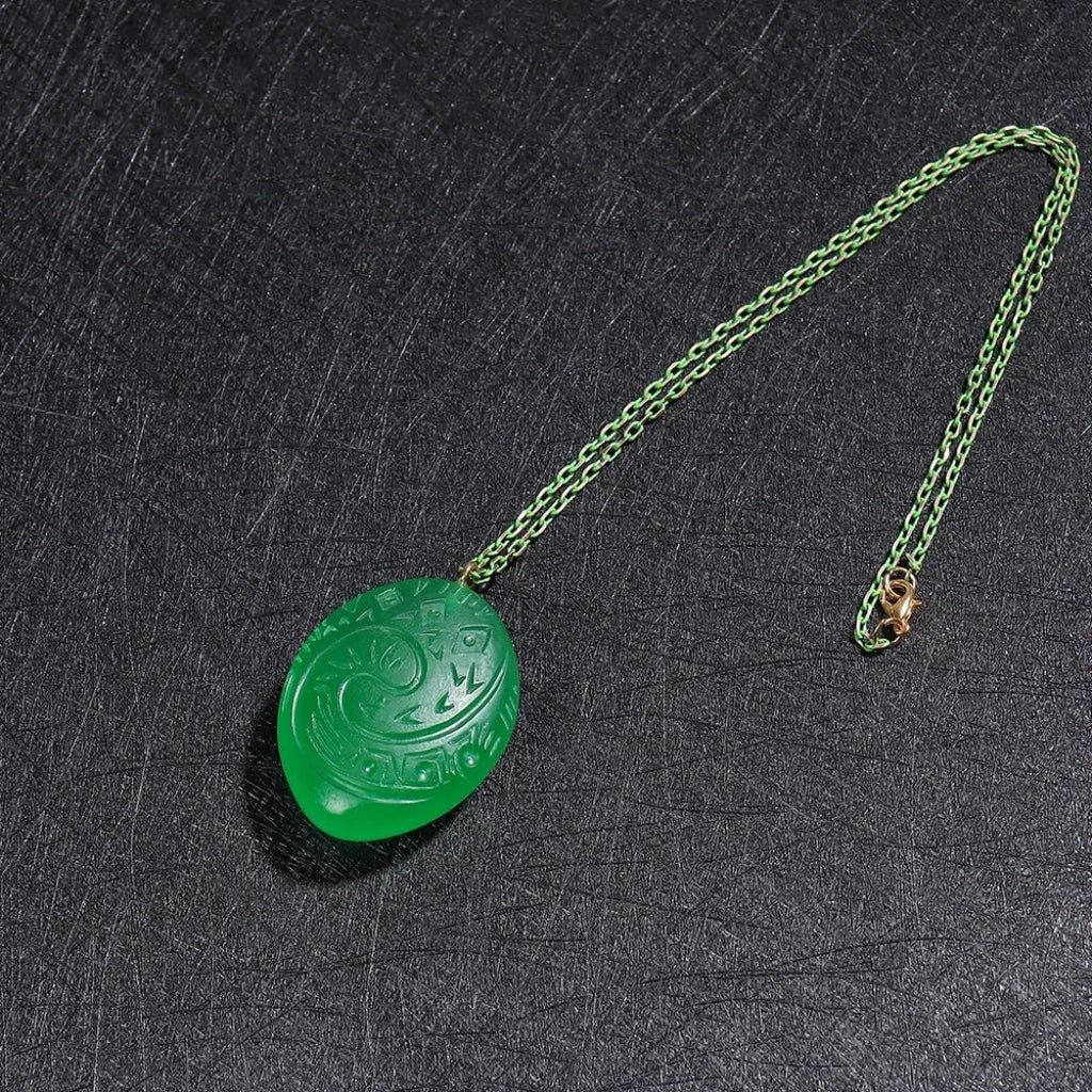 Collana con pendente verde originale, gioiello accessorio per costume cosplay di Halloween