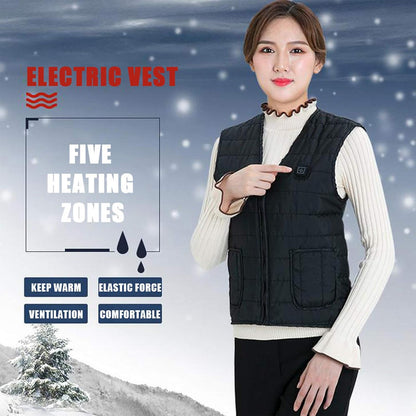 Unisex Heated Vest Adjustable Core Warming Body Warmer with Chest and Back Heating