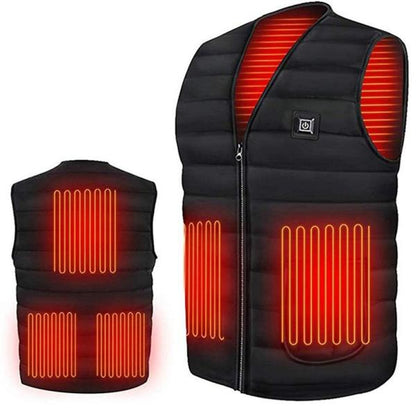 Unisex Heated Vest Adjustable Core Warming Body Warmer with Chest and Back Heating