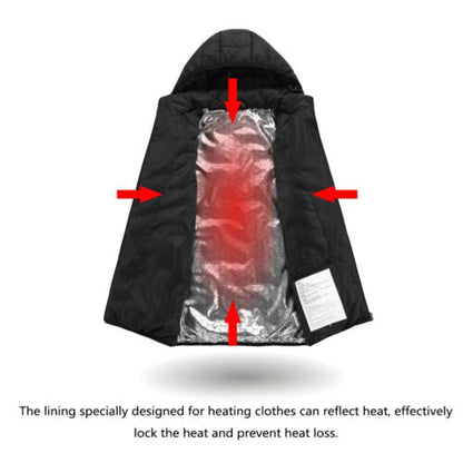 Unisex Heated Winter Jacket USB Powered Three Level Adjustable Warming Coat