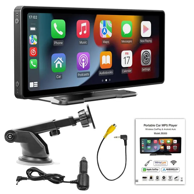Universal 10.26 Inch Car Stereo Screen with Wireless CarPlay and Android Auto WiFi Video Player