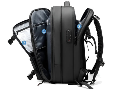 Vacuum Compression Travel Backpack Expandable Carry On Laptop Backpack