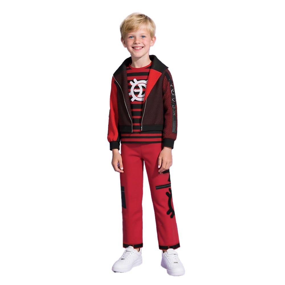 Vampire Halloween Costume Jacket T Shirt Pants Set For Kids Adults