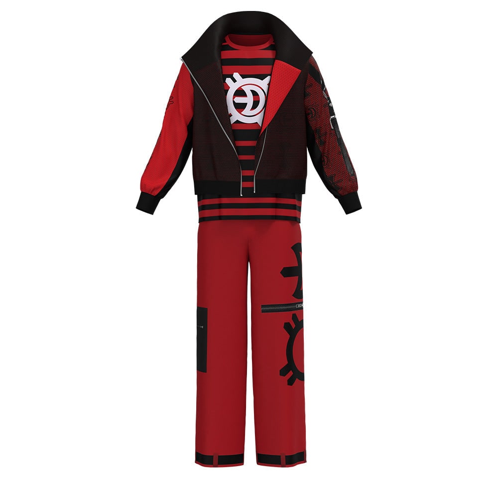 Vampire Halloween Costume Jacket T Shirt Pants Set For Kids Adults