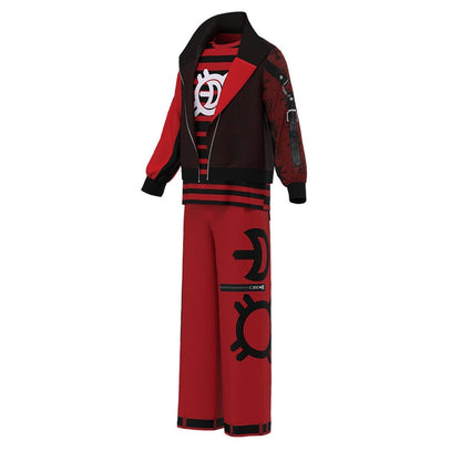 Vampire Halloween Costume Jacket T Shirt Pants Set For Kids Adults