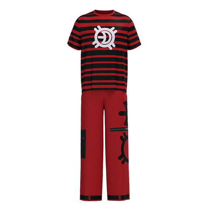 Vampire Halloween Costume Jacket T Shirt Pants Set For Kids Adults