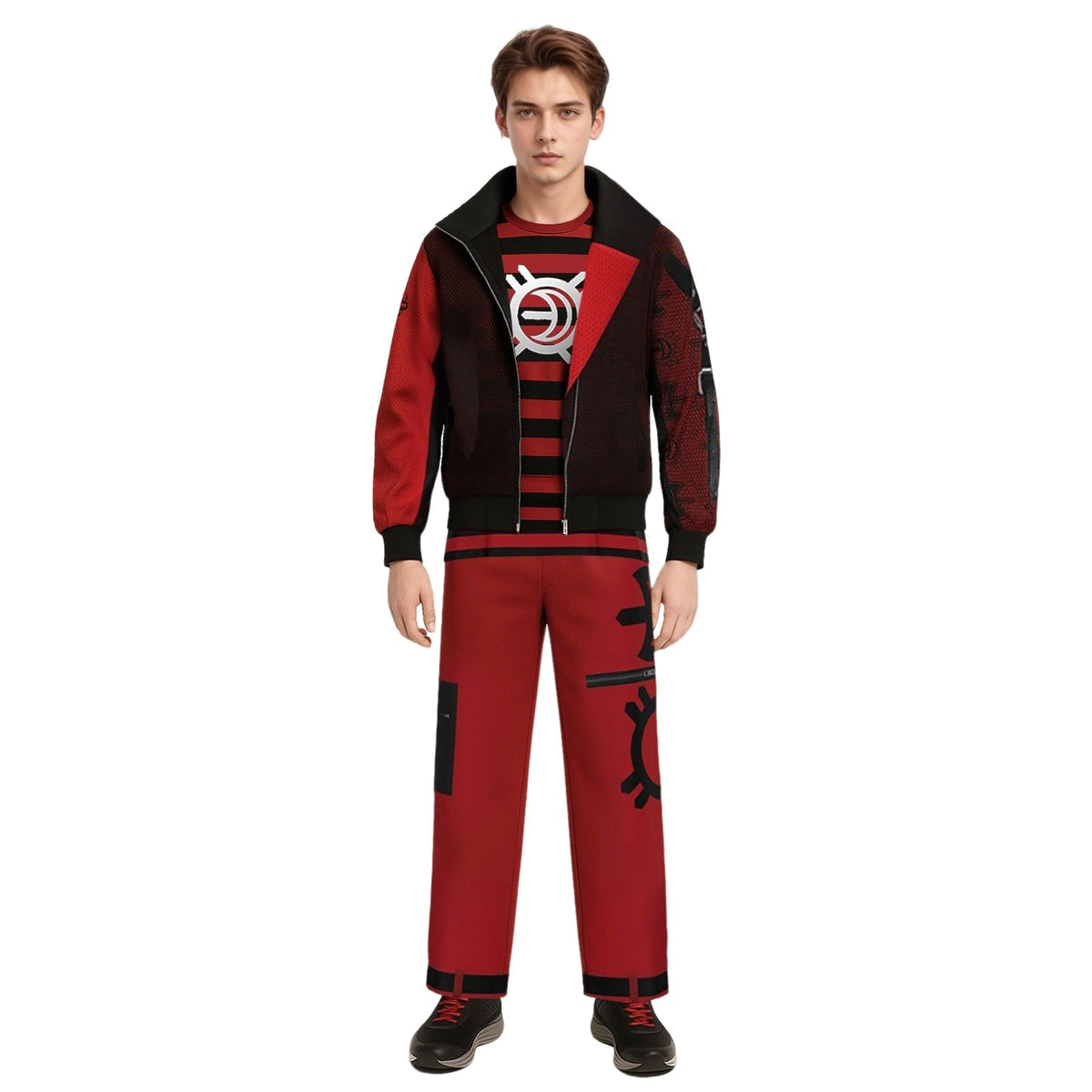 Vampire Halloween Costume Jacket T Shirt Pants Set For Kids Adults